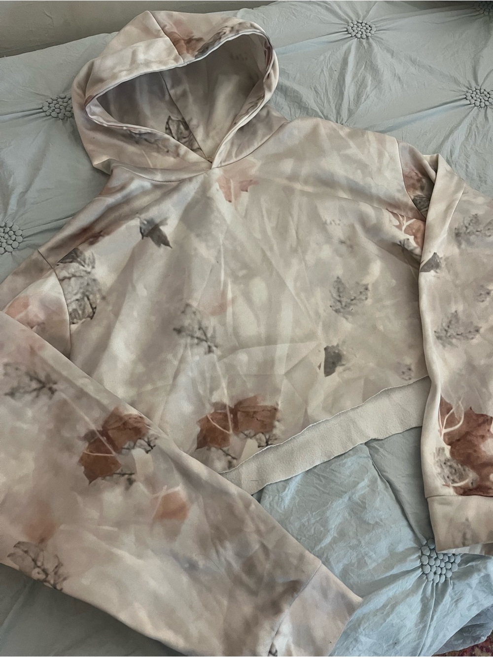 Soft White Camo Hoodie - Neutral Tones